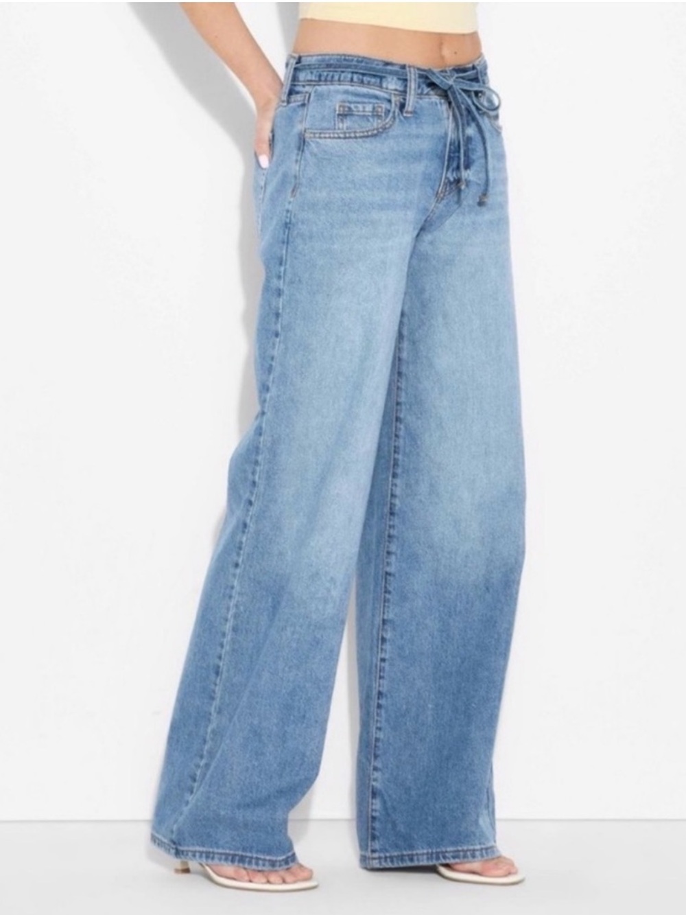 Wild Fable Low-Rise Baggy Jeans Blue Cotton Rigid Denim Women’s Size 6 NWT